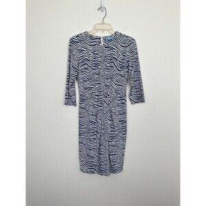 J. McLaughlin Women's Catalina Cloth Jersey Sheath Dress White Blue Size XS